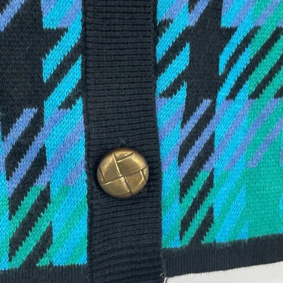 SUNCOO Paris Women's Blue Black Plaid Check Gold Button Gaya Cardigan Jacket T1 - Picture 7 of 12